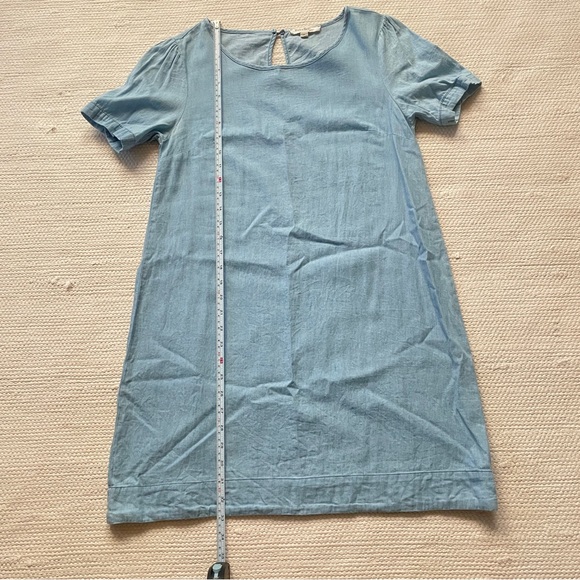 Rebellion Vintage Women’s A-Line Knee Length Light Denim Blue Short Sleeve Dress - Picture 5 of 7